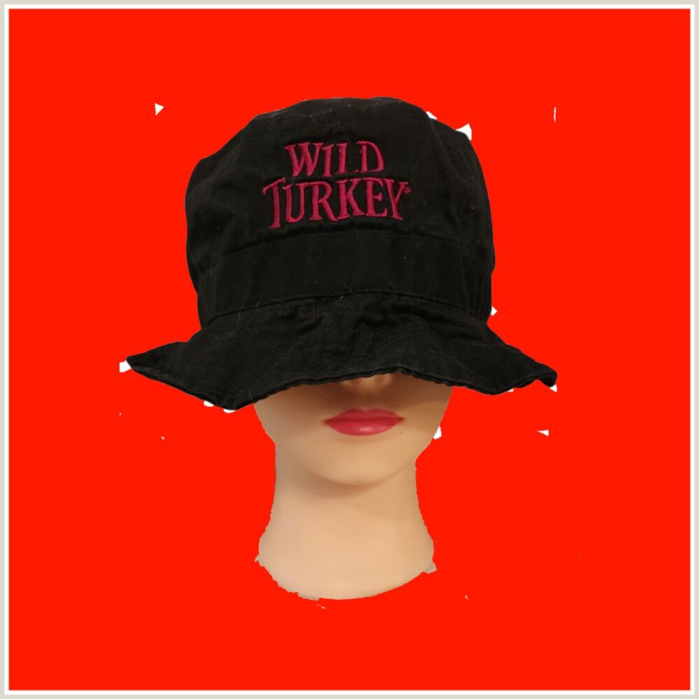 Wild turkey bucket hat black red